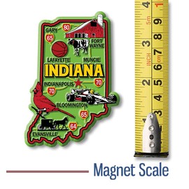 Indiana Colorful State Magnet by Classic Magnets, 2.5" x 3.6", Collectible Souvenirs Made in The USA