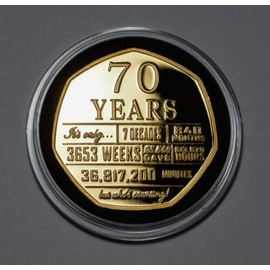 The Commemorative Coin Company 70th Birthday 24ct Gold Proof Commemorative in Capsule. Unique Gift/Present. Seventieth 'But Who's Counting'.