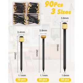 Caianwin 90pcs Nails for Hanging Pictures 3 Sizes,Hanging Nails with Storage Box Picture Hanging Nails Picture Nails Picture Nails for Walls for Kitchen, Living Room, Bedroom, Bathroom
