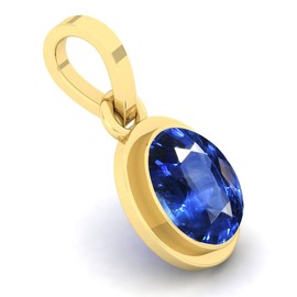 SirDaksh Collar con colgante ovalado de zafiro azul de 6,60 quilates para mujer, ovalado, 8 x 6 mm, regalo para ella, Gema, Zafiro