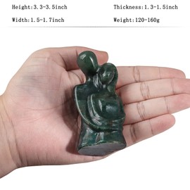 mookaitedecor Natural Indian Agate Crystal Hugging Couple Statue Figurine Abstract Couple Sculpture Love Couple Ornament Healing Crystal Couple Gift for Anniversary Wedding Man and Woman Statue