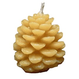 Brookingham One 100% Beeswax Pinecone Candle, 3 inches x 3 inches