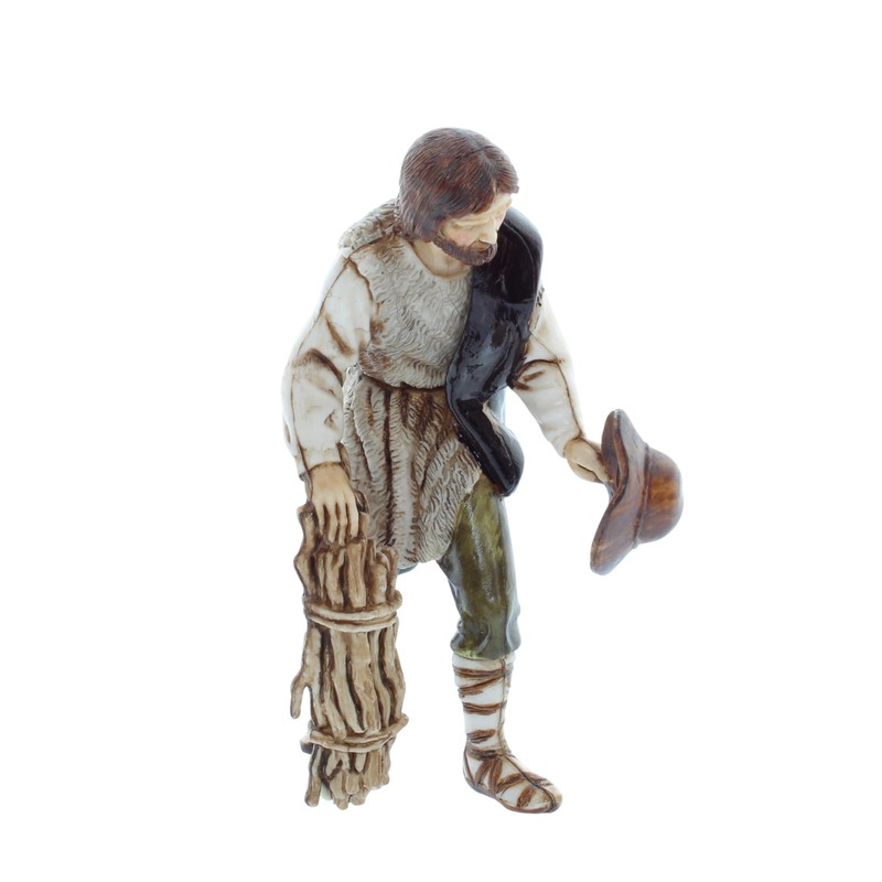 Moranduzzo Pastore with Wooden Ribbon, Multi-Colour, 11 cm