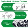 Pack of 1050 Stainless Steel Spring Washers Set, Spiral Spring