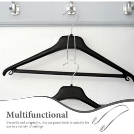 GANAZONO Ganchos para Coche de Acero Inoxidable 4 Piezas Gancho Doble para Reposacabezas Soporte para Bolsas y Monederos Organizador para Uso en Interiores de Autos