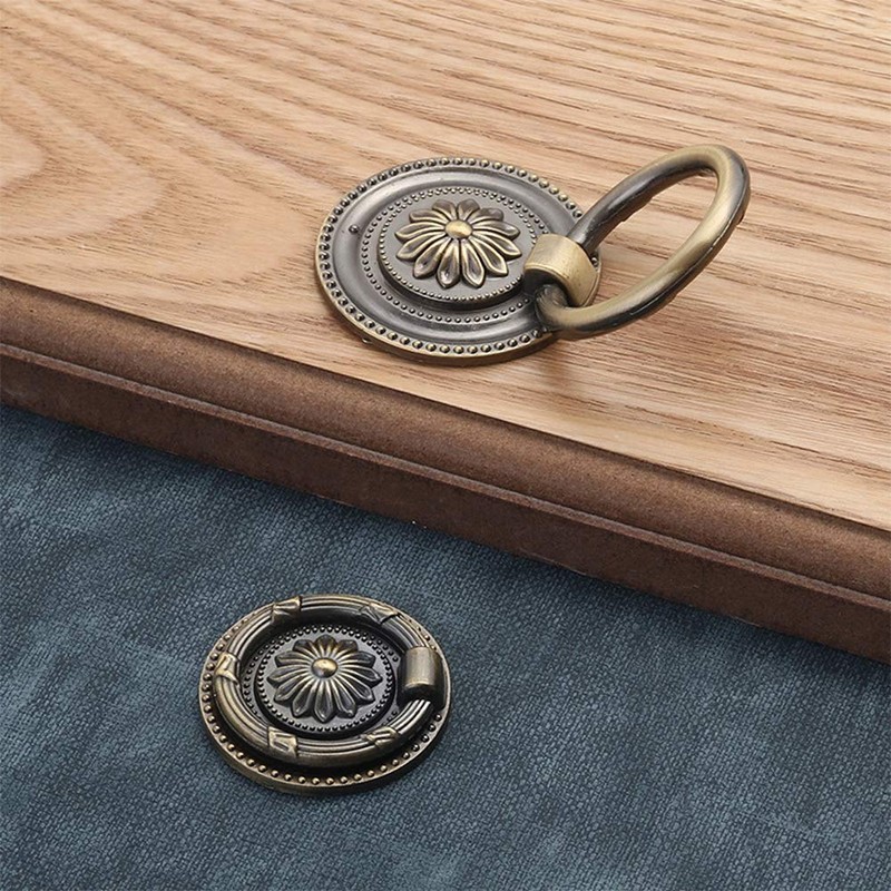 Jinyuanchao Drop Ring Handles Dresser Ring Pull Brass Oil-Rubbed Bronze