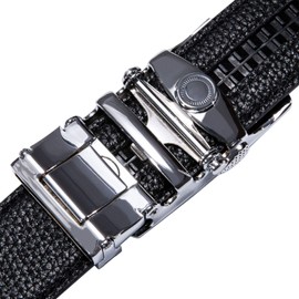 Barry.Wang Mens Ratchet Belt Buckle Only 40mm,Genuine Leather Strap Replacement Belt Width 1 3/8",Cut for Fit