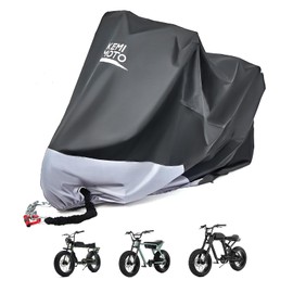 KEMIMOTO Motorcycle Cover Compatible with Grom Surron Navi CT125 Super73 S/Z/R Kids Dirt Bike Waterproof Cover Outdoor Sunlight Dust All Weather with Windproof Buckle Black 72.83" X 47.24" X43.3"