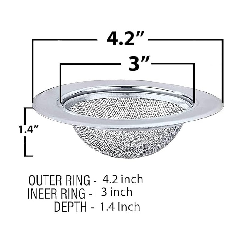 4.2"" Drain Kitchen Sink Strainer and Stopper Basket Replacement for
