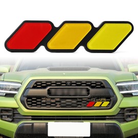 Insignia de decoración de rejilla, accesorios de decoración de emblema de 3 colores, universal, compatible con Toyota 4Runner Tacoma Tundra y otras rejillas de malla o ranuradas (rojo)