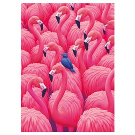 Graphinee Jigsaw Puzzles for Adults 1000 Pieces, Pink Flamingo Puzzles, Difficult Challenging Funny Game with Family Friends