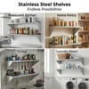 KUARBARR Stainless Steel Shelf Wall-Mounted Stainless Steel Wall Shelf 12