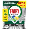 Fairy Platinum Dishwasher Tablets, Lemon, 81 Capsules, Powerful Even on
