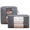 4Pcs Gray Quilt Storage Bag Organizer Large Capacity Breathable House