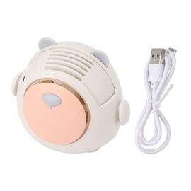 Portable Neck Fan Mini Hanging Neck Fan with Adjustable Lanyard USB Rechargeable 3 Wind Speed Personal Fan for Indoor Outdoor Beige