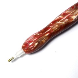 Handmade 5D Diamond Painting Art Pen Kit,18PC Diamond Painting Stylus Drill Pen Tips Placers Heads,5PC Wax Clay Glue for Diamond Painting Nail Art Cross-Stitch Embroidery Mosaic Making(Amber)