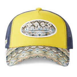 Von Dutch Men's & Women's Cap, ETHNIK Trucker Cap, Adjustable, Yellow/Blue/Beige, One Size
