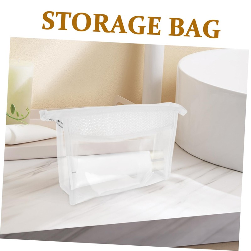 Healvian Clear Travel Makeup Bag Portable Zippered Cosmetic Organizer for
