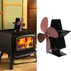 4 Blade Thermal Heat Powered Wood Stove Fan Fireplace Accessory