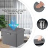 Fireproof Storage Stool 17x13x13 Inch Folding Leather Footstool with Lock