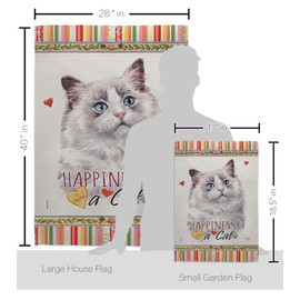 Breeze Decor Bicolor Ragdoll Happiness Garden House Flag-Kit Cat Kitten Meow Spoiled Paw Fur Pet Nature Farm Animal Creature Decoration Banner Small Yard Gift Double-Sided, Made in USA
