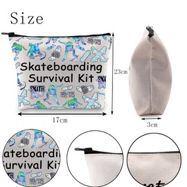 POFULL Skate Enthusiast Cosmetic Bag Skateboard Sports Lover Gift Skateboarding survival kit Skate Coach Gift (Skateboarding)