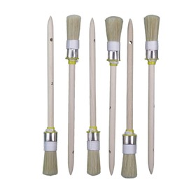 Pack of 6 Ring Brushes, Diameter 20 mm, Size 2 Round Paint Brushes, Light Bristles