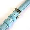 Leather Croco Embossed Turquoise 14 Millimeters Watch Strap