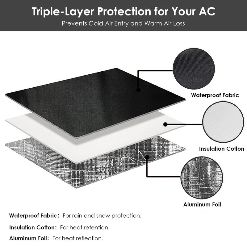 Window Air Conditioner Insulation Cover for Outdoor with Adjustable Strap,