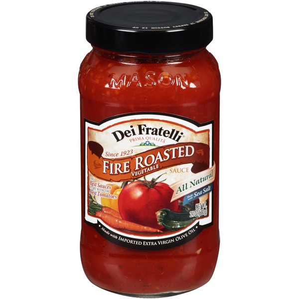 Dei Fratelli Fire Roasted Vegetable Pasta Sauce - All Natural - No Water Added - Never from Tomato Paste - 5th Generation Recipe (24 oz. jars; 4 pack)