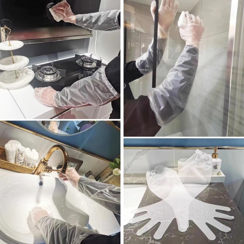10 Pack Kitchen Gloves Food Grade Thickened Long 23.6 Inch/
