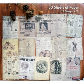 OKUPAN Scrapbooking Supplies Kit with 30 Vintage Papers & 216 Stickers | Scrapbook Kit for Junk Journal, DIY Crafts & Memory Keeping | Gift for Adults, Teens, Kids (All Ages)