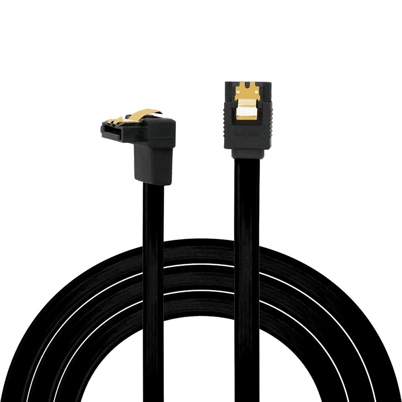 BIGtec SATA Cable 1m schwarz gerade/unten