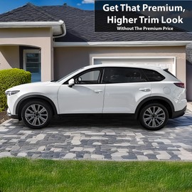 BOGAR TECH DESIGNS Side Window Chrome Delete Sticker Decal Vinyl Film Replacement Compatible with Mazda CX-9 2016-2023, Gloss Black