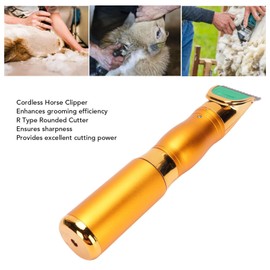 ZJchao Cordless Horse Clipper, with Professional Electric Horse Grooming Kit, R Type Round Cutter, Alloy Material Ergonomic Handle Trimming Horses Donkeys Suitable for Thick Furred