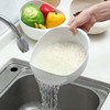 Rice Sieve Plastic Colander Kitchen Drain Basket with Handles Rice