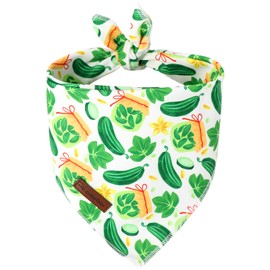 MR.CHUBBFACE Summer Dog Bandana, Pickle Cotton Bandana for Small Medium Large Dogs, Adjustable Pet Triangle Bibs Scarf
