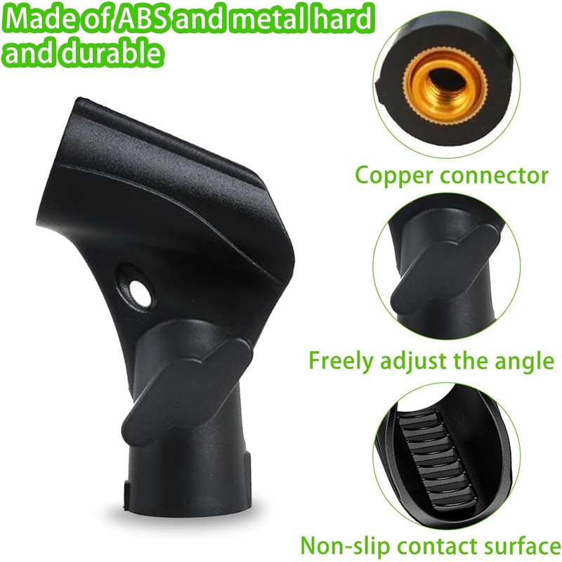 3 Pack Universal Microphone Holder, Adjustable Microphone Clip Flexible Mic