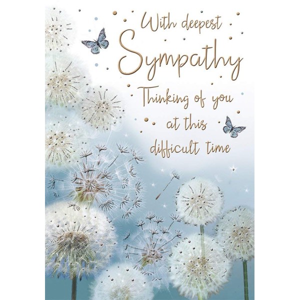 Sad Loss - Gold Foiled Deepest Sympathy Card - Thinking