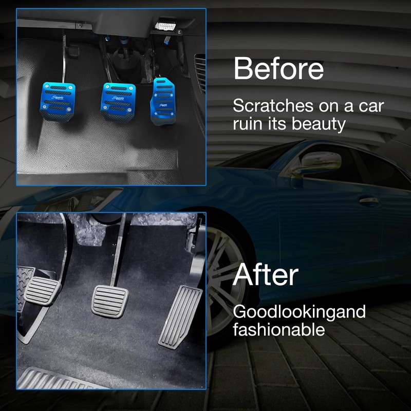 Flygun Pack-3 Car Non-Slip Pedal Pads Set, Accelerator Pedal Covers,