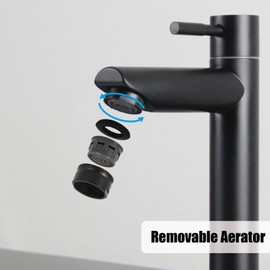 SEMANEY Cold Water Tap Black for Guest Toilet, Bathroom Only Cold Water, Single Lever Mixer Tap Cold Water Fittings Made of 304 Stainless Steel