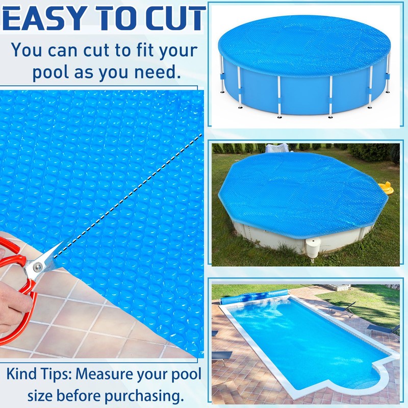 Amylove 8 x 8 ft Pool Hot Tub Solar Cover,