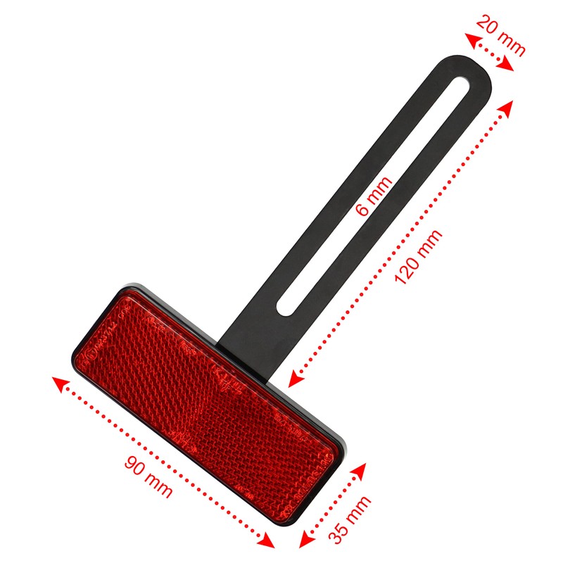 Universal Motorcycle Number Plate Rear Reflector with Holder, E-Approved Number