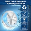 Ultrasonic Mini Washing Machine - USB-Powered Portable Turbine Washer with