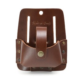 Style n Craft Extra Large Tape Holder, Full-Grain Leather Tool Pouch, Dark Tan (#98014)