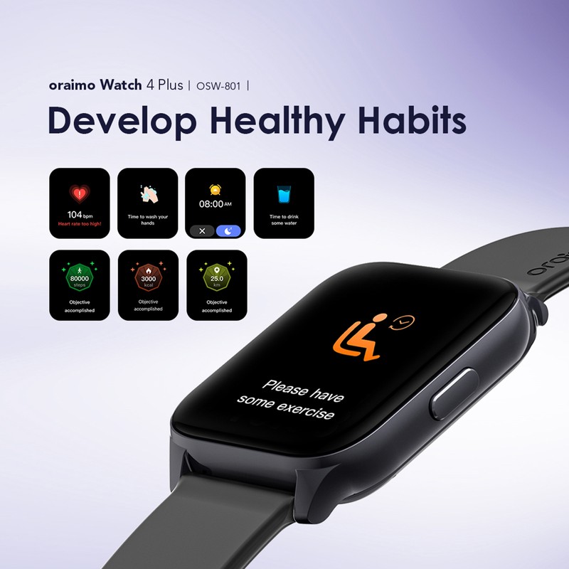Oraimo Watch 4 Plus 2.01″ HD IP68 Smart Watch