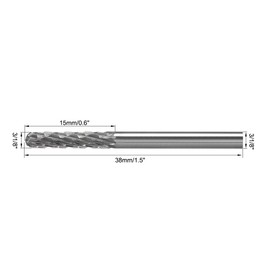 uxcell Tungsten Carbide Rotary Files 1/8" Shank, Double Cut Cylindrical Radius End Rotary Burrs Tool 3mm Dia, for Die Grinder Drill Bit Wood Soft Metal Carving Polishing, 2pcs