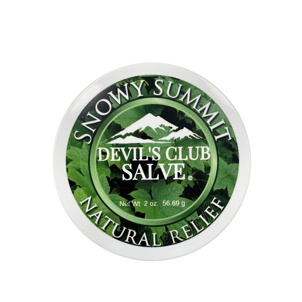 Snowy Summit Handmade Alaska Devil's Club Salve - Quick Absorbing Skin Ointment with Light Scent, Premium Herbal Formula - USA Made, Tradition Inspired Muscle Rub - 2 oz. Jar