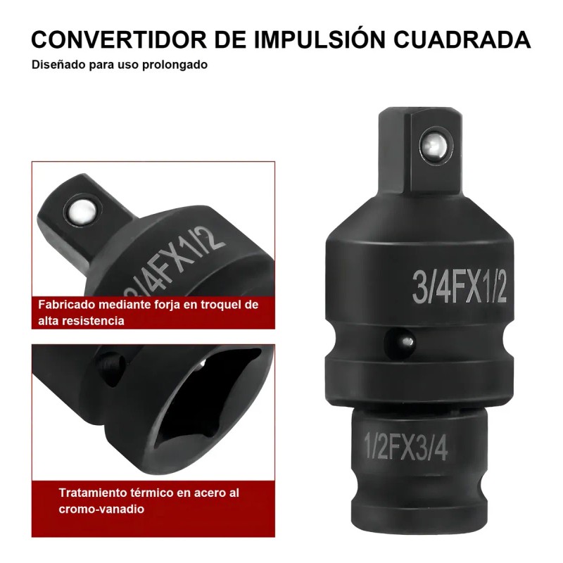 Pack Adaptadores LIANZI Para Dados y Llaves Impacto 1/4 1/2