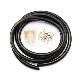 0.3''x59'' Tubing Carburetor Fuel Vent Line, PRO BAT, Gas Line Petrol Hose Tube Fuel Filters Spring Clips Clamps for ATV Dirt Bike Go Kart Moped Pocket Bike Most of Chinese Scooter，Black